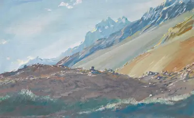 The Foothills Of The Karakoram Mountains av Alexandre Jacovleff