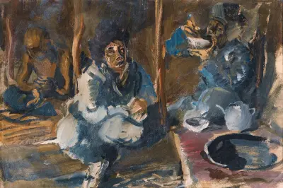 The Interior Of A Kirghiz Tent av Alexandre Jacovleff