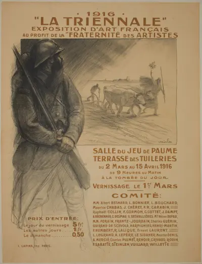 1916. La triennale. Exposition d’art français au profit de la fraternité des artistes av Théophile Alexandre Steinlen