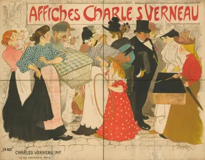 Affiches Charles Verneau. ‘La Rue’ av Théophile Alexandre Steinlen