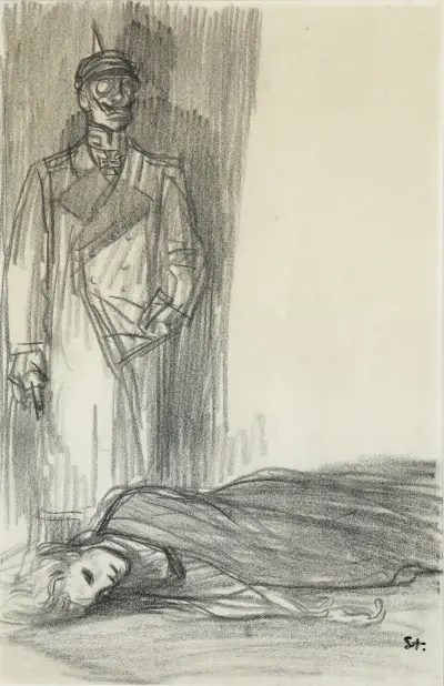 Allegori över kriget – Studie för det mördade Frankrike av Théophile Alexandre Steinlen