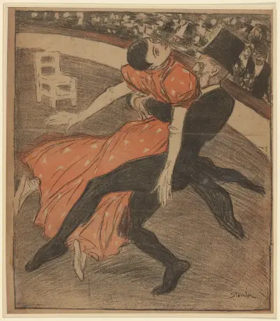Apache dancers av Théophile Alexandre Steinlen