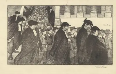 Après trente ans de République, les petits foraux ou l’espoir de la patrie av Théophile Alexandre Steinlen