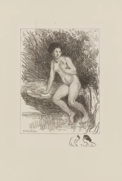 Badande kvinna av Théophile Alexandre Steinlen