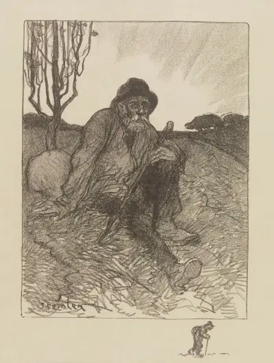 Chemineau sittande av Théophile Alexandre Steinlen