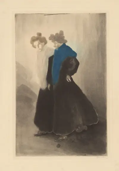 Två kvinnor av Théophile Alexandre Steinlen
