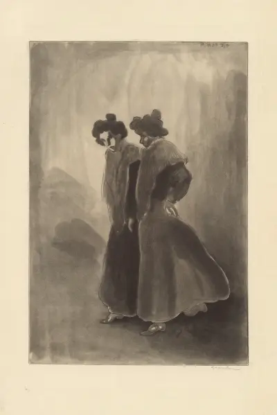 Två kvinnor av Théophile Alexandre Steinlen