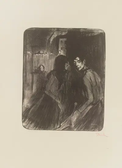 Flickbråk av Théophile Alexandre Steinlen