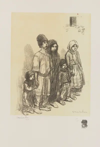 Serbiska barn av Théophile Alexandre Steinlen