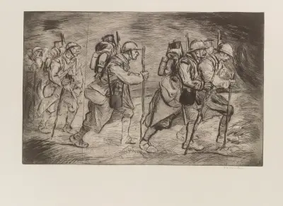 Marscherande trupp av Théophile Alexandre Steinlen