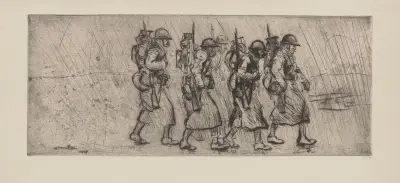 Trupp i regnet av Théophile Alexandre Steinlen