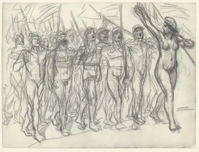 Étude pour le 1er mai av Théophile Alexandre Steinlen