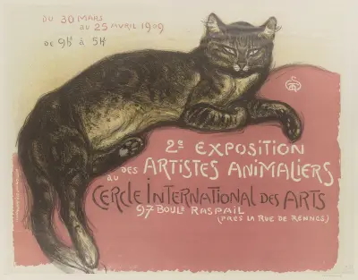 Exposition des artistes animaliers au Cercle International des Arts av Théophile Alexandre Steinlen