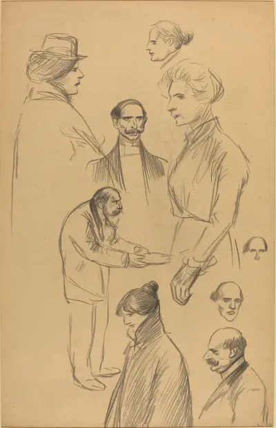 Figure Studies (verso) av Théophile Alexandre Steinlen