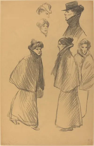 Figurstudier (recto) av Théophile Alexandre Steinlen