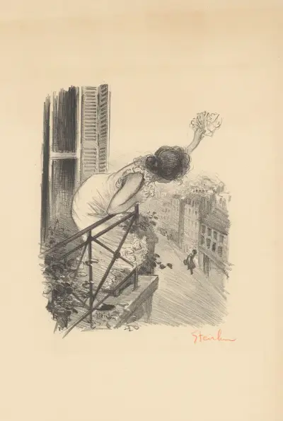 Fin de Bail, Poésie de L. Durocher av Théophile Alexandre Steinlen