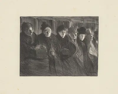 Spårvagnsinteriör av Théophile Alexandre Steinlen