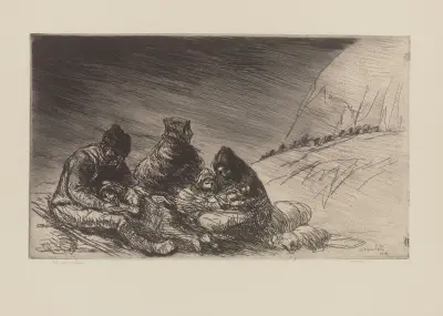 Den serbiska familjen av Théophile Alexandre Steinlen