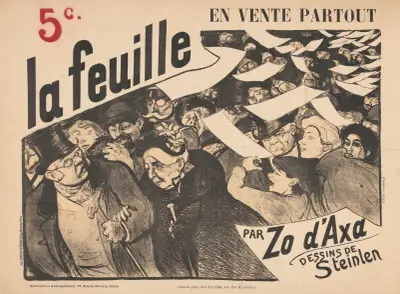 La feuille door Zo d’Axa av Théophile Alexandre Steinlen