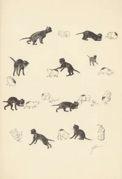 Katten och marsvinet av Théophile Alexandre Steinlen