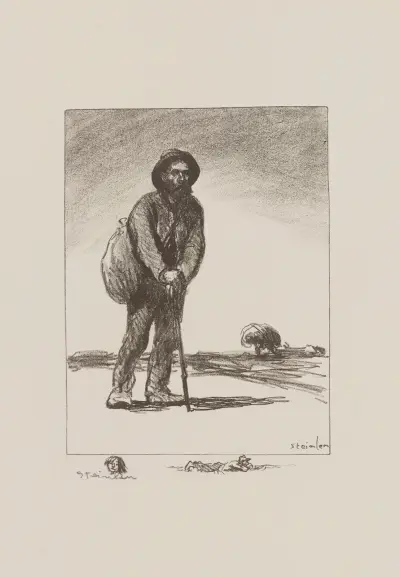 Le chemineau à la besace av Théophile Alexandre Steinlen