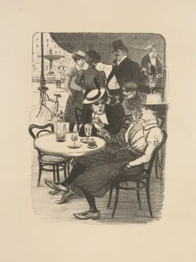 Våren med fyllda glas av Théophile Alexandre Steinlen