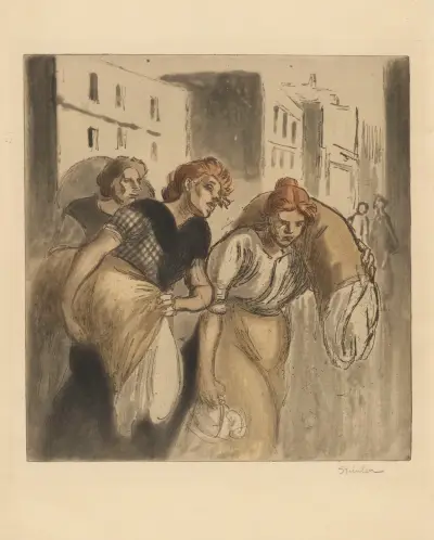 Die Rückkehr vom Waschplatz von Théophile Alexandre Steinlen