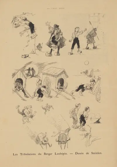 Herdens Laubépins vedermödor av Théophile Alexandre Steinlen