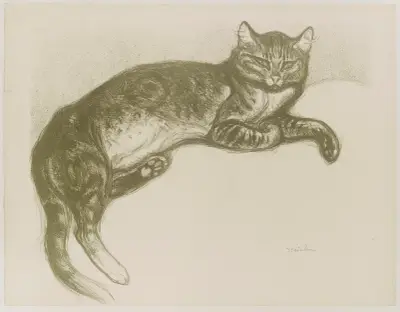 Vinter, katt på en kudde av Théophile Alexandre Steinlen