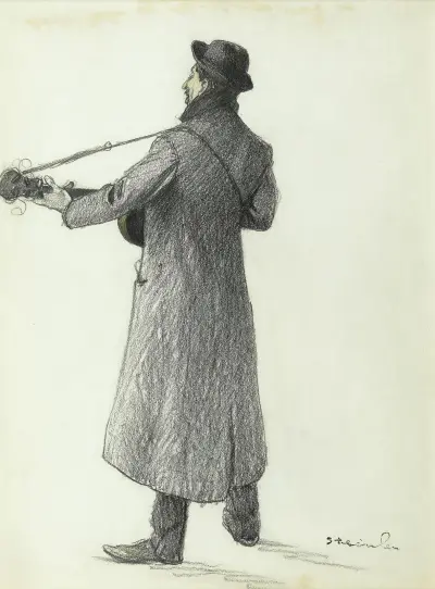 Gatumusiker av Théophile Alexandre Steinlen