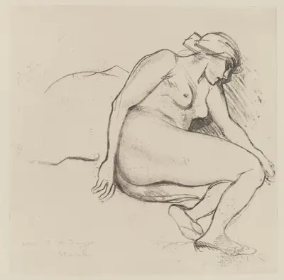Sittande naken av Théophile Alexandre Steinlen