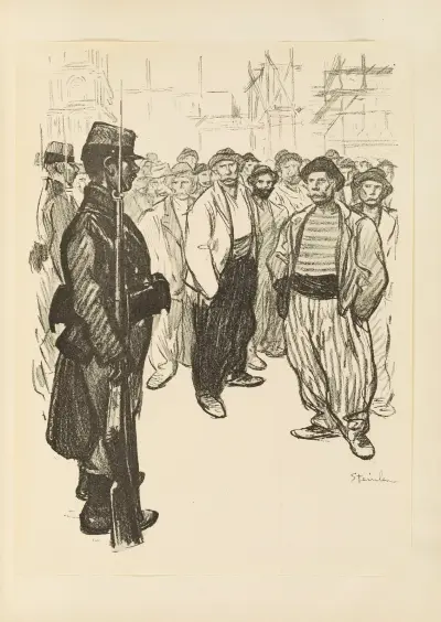 On Strike av Théophile Alexandre Steinlen