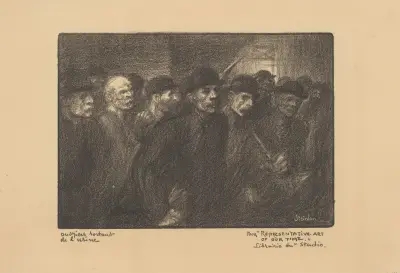 Arbetare som lämnar fabriken av Théophile Alexandre Steinlen