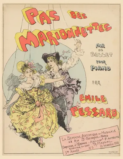 Pas des marionnettes, air de ballet pour piano par Emile Pessard av Théophile Alexandre Steinlen