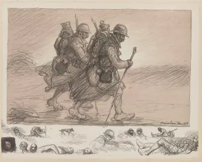 Poilu på marsch av Théophile Alexandre Steinlen