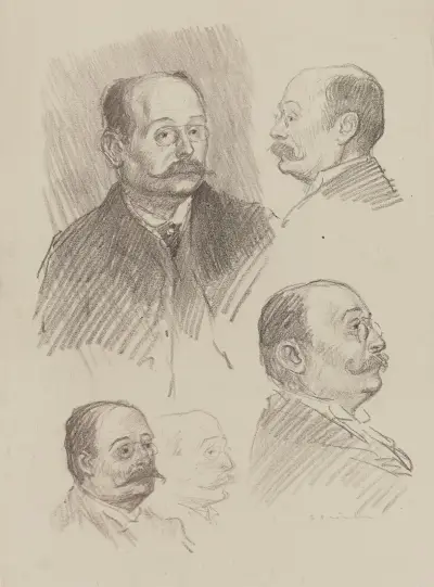 Porträtt av man med pince-nez av Théophile Alexandre Steinlen