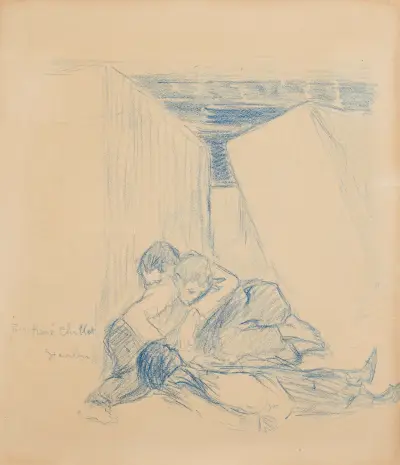 Trois garçons endormis av Théophile Alexandre Steinlen