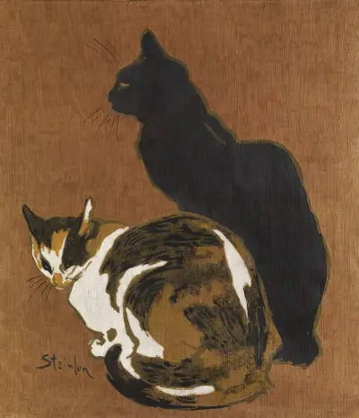 Två katter av Théophile Alexandre Steinlen