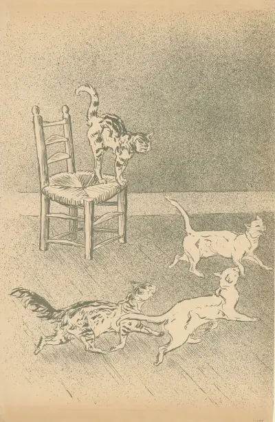 Baksida av omslaget till albumet 'Des chats par Steinlen' av Théophile Alexandre Steinlen