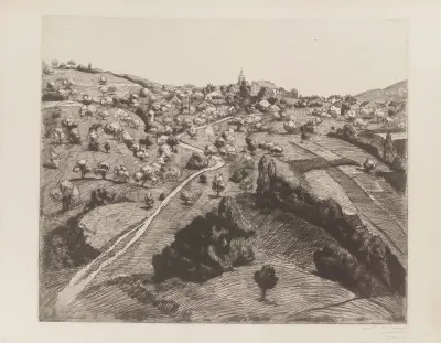 Vy över Belmont, nära Lausanne av Théophile Alexandre Steinlen