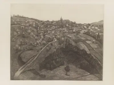 Utsikt mot Belmont nära Lausanne av Théophile Alexandre Steinlen