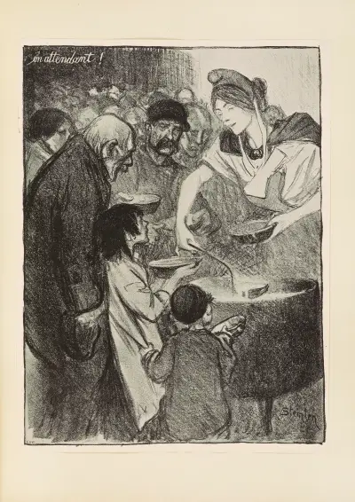 Väntar på sin tur av Théophile Alexandre Steinlen