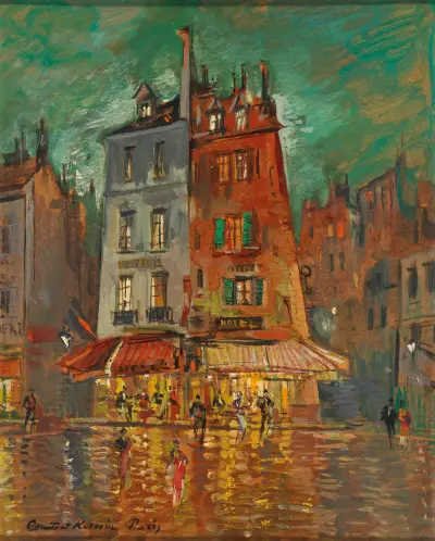 Nächtliches Paris av Konstantin Alexeevich Korovin