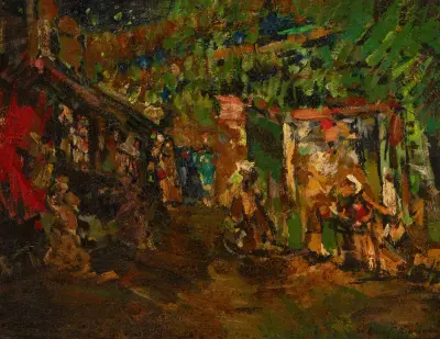 Paris, natten, Montmartre av Konstantin Alexeevich Korovin