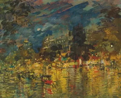 Pariserboulevard på natten av Konstantin Alexeevich Korovin