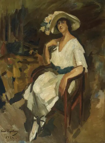 Portrait Of Madame Maria Rubin av Konstantin Alexeevich Korovin