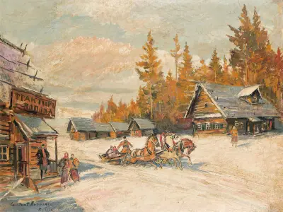Winter Sleigh Ride av Konstantin Alexeevich Korovin