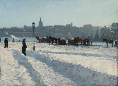 Winter Scene from the Stockholm Waterfront von Alfred Bergström
