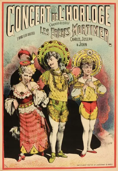 Concert De L’horloge Champs-Elysees Tous Les Soirs Les Freres Mortimer Charles, Joseph & John av Alfred Choubrac