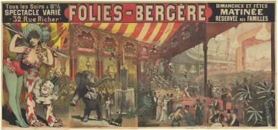 Folies-Bergère. Tous les soirs à 8h1,2, spectacle varié, 32 rue Richer av Alfred Choubrac